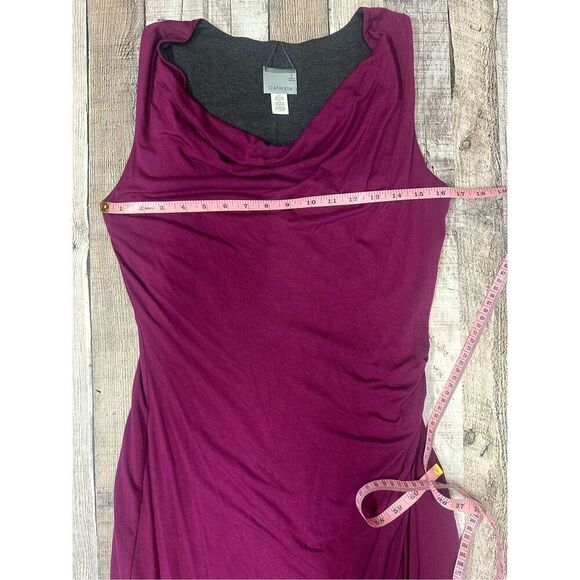 Athleta Dress Inverse Drape Reversible Purple Gray Sleeveless Jersey Size Small - Picture 3 of 7